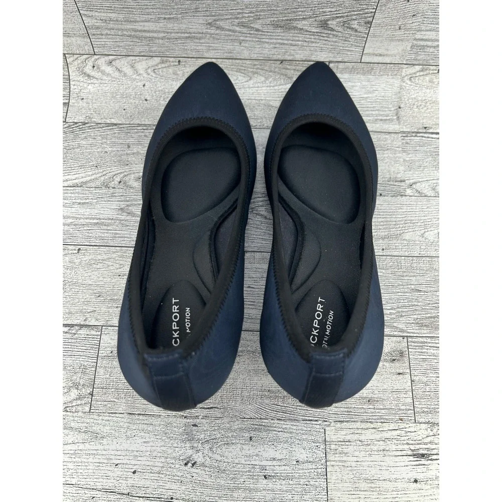 Rockport Total Motion Navy Blue Pointed Toe Heel Pumps Classic‎ Business Casual